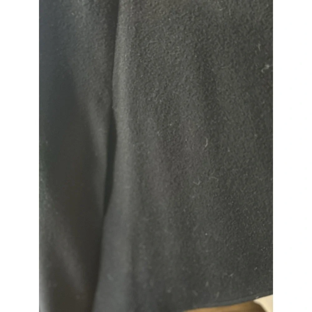 Vintage Black Cape Coat 100% Wool Women's Velvet Scarf Pockets Size Large - Picture 13 of 13